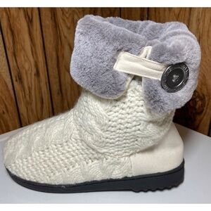 NEW Dearfoams Booties DF50644 MUSLIN Size L(9-10)